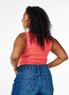 Gestreiftes Tanktop mit Rippenstruktur, Orange, Model image number 2