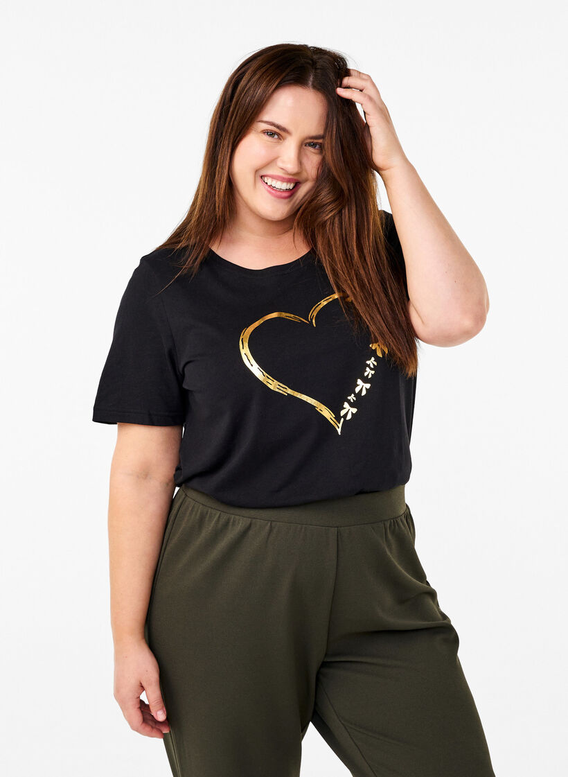 FLASH - T-Shirt mit Print, Schwarz, Model image number 0