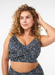 Gebl&uuml;mtes Bikinioberteil mit R&uuml;schendetails, Petrol, Model image number 0