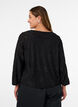 Transparente Bluse mit floraler Struktur und langen &Auml;rmeln, Schwarz, Model image number 2