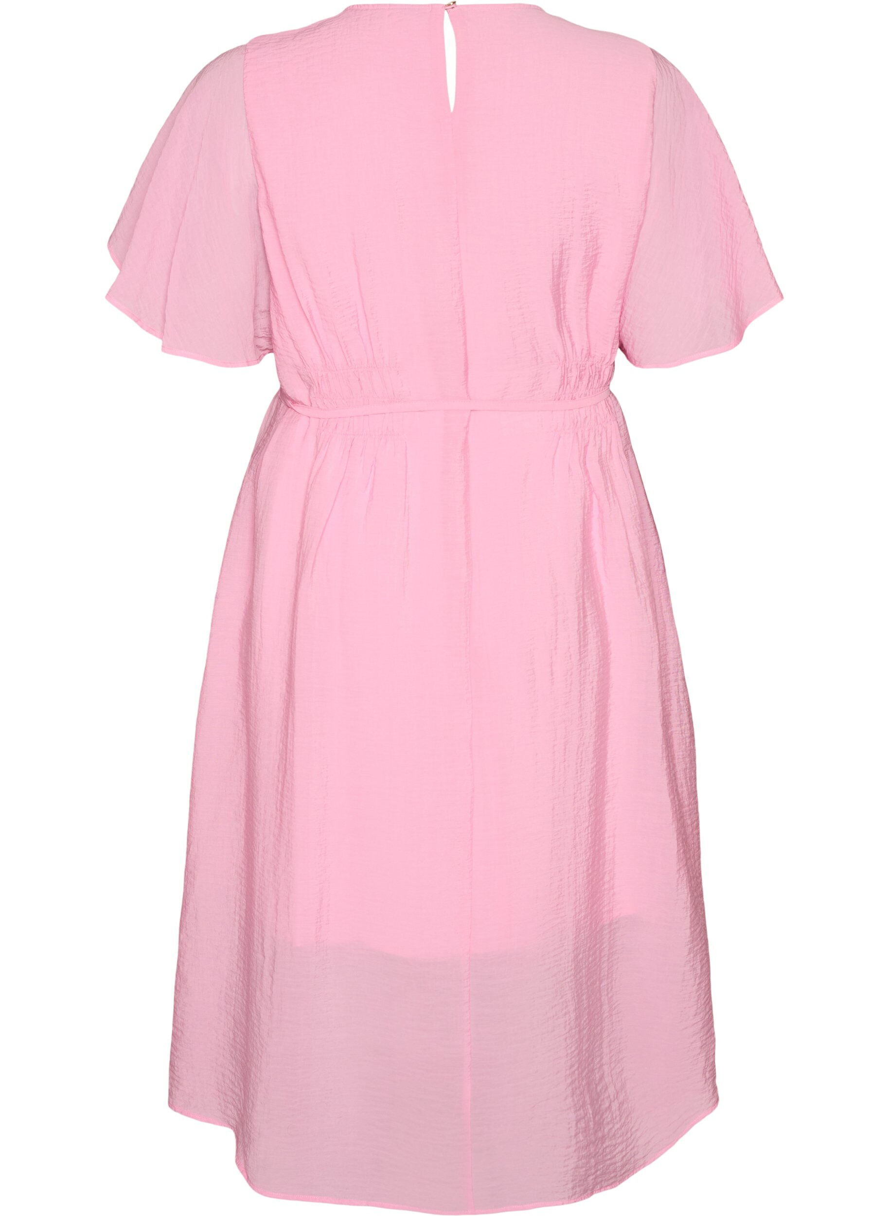 ZizziRobe longue avec manches papillon et taille &agrave; nouer, Rose, Packshot image number 1