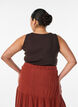 Tailleiertes Top mit Motiv, Braun, Model image number 2