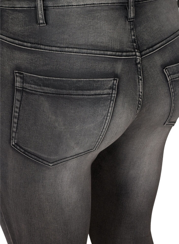 Extra schmale Amy Jeans mit hoher Taille, Dark Grey Denim, Packshot image number 3