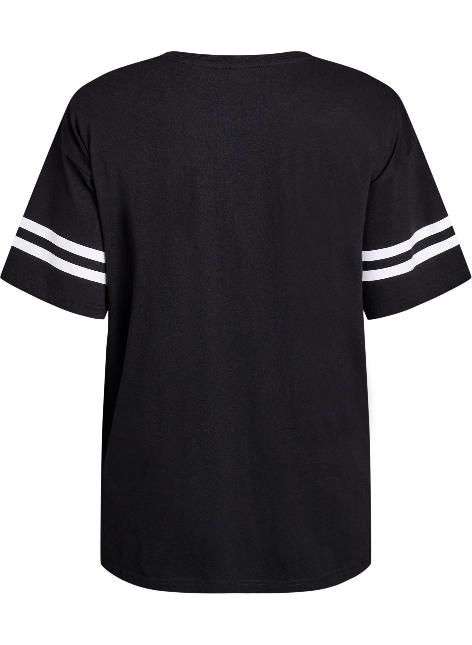 Zizzi Sportliches Oversize-College-T-Shirt, Schwarz, Packshot image number 1