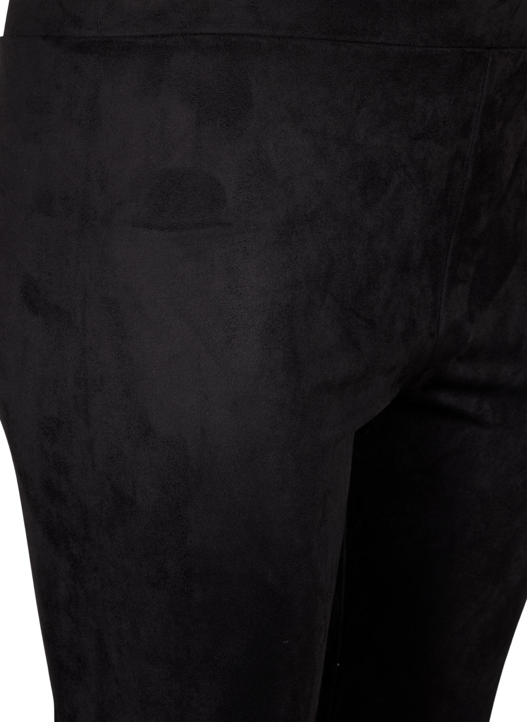 Zizzi Leggings aus Veloursleder-Imitat, Black, Packshot image number 2