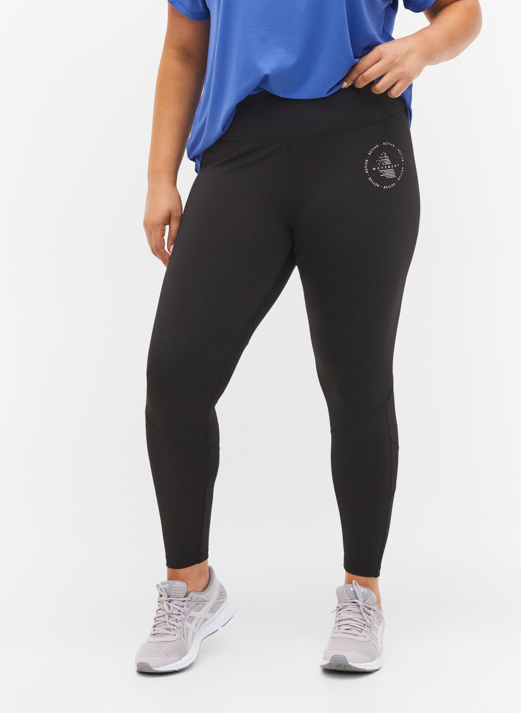Zizzi Unifarbene Fitness-Leggings, Black, Model image number 2
