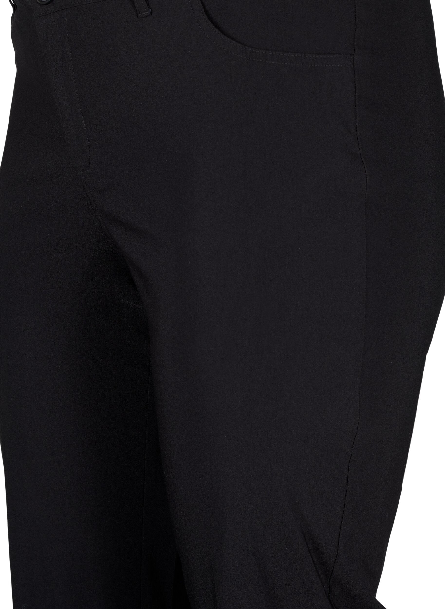Zizzi Klassische Hose aus Viskosemischung, Schwarz, Packshot image number 2