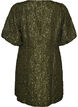 Robe en jacquard &agrave; coupe &eacute;vas&eacute;e avec manches bouffantes, Vert fonc&eacute;, Packshot image number 1