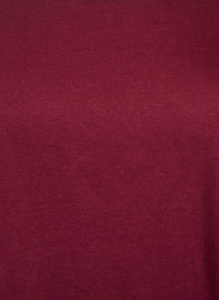 Kurz&auml;rmliges T-Shirt aus einer Baumwollmischung, Dunkles Bordeaux, Packshot image number 2