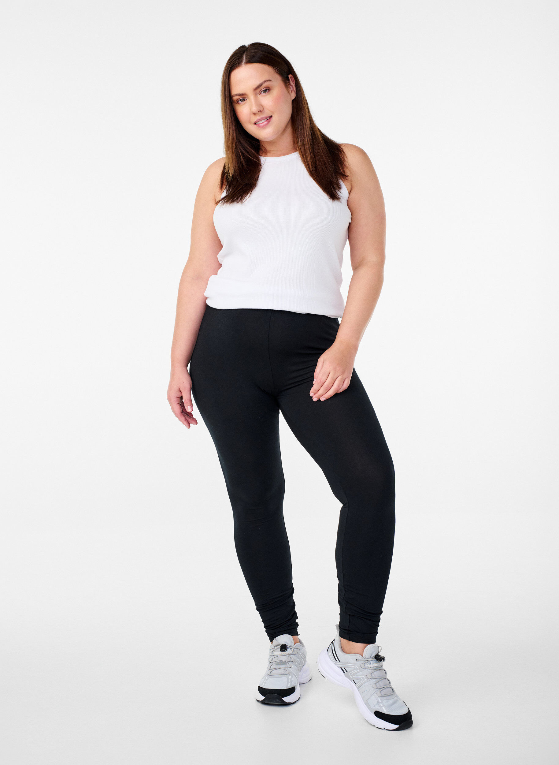 ZizziBasic Leggings mit extra L&auml;nge, Schwarz, Model image number 1