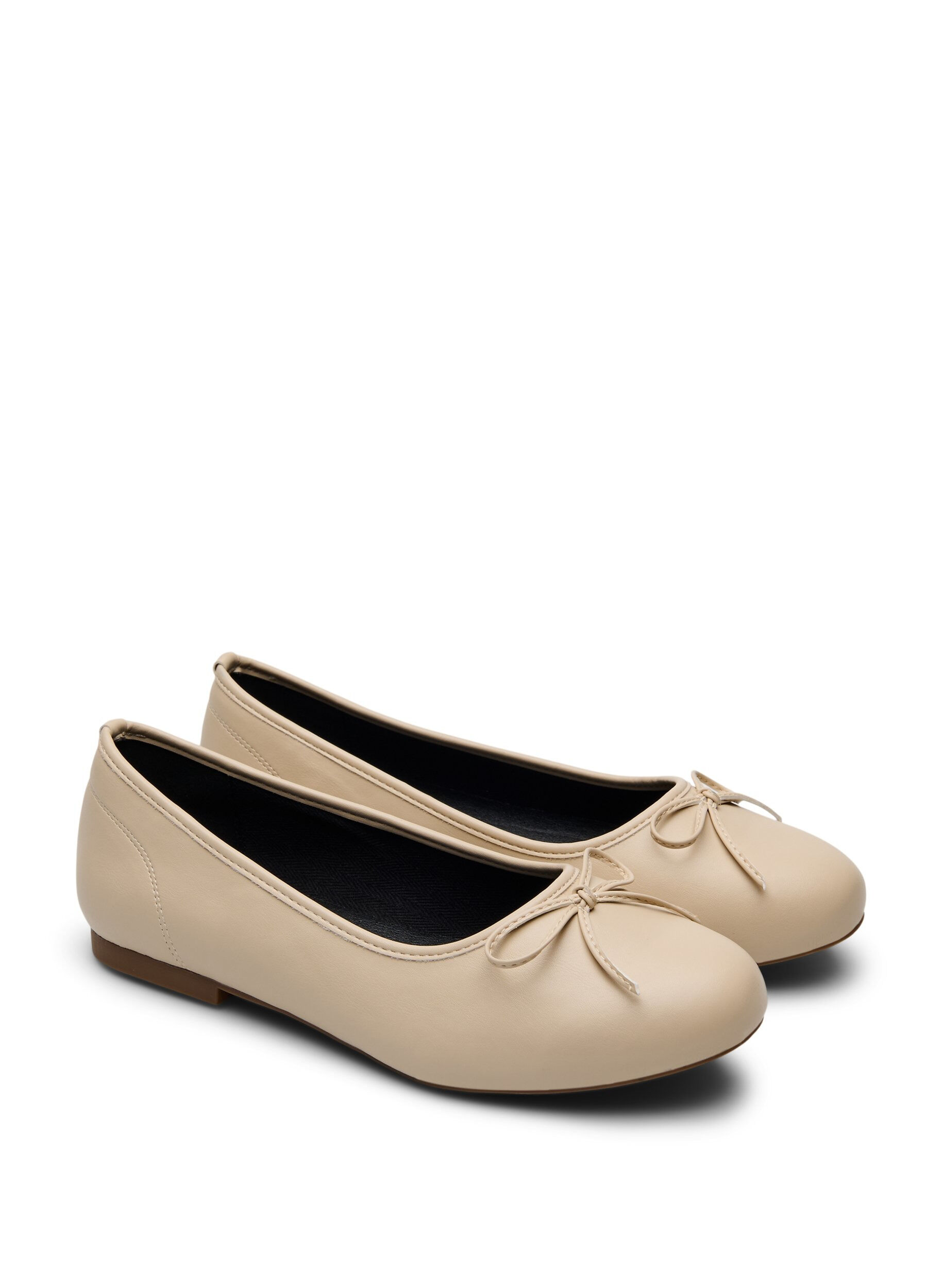 Zizzi Extra-Weite - Ballerinas mit Schleife, Beige, Packshot image number 1
