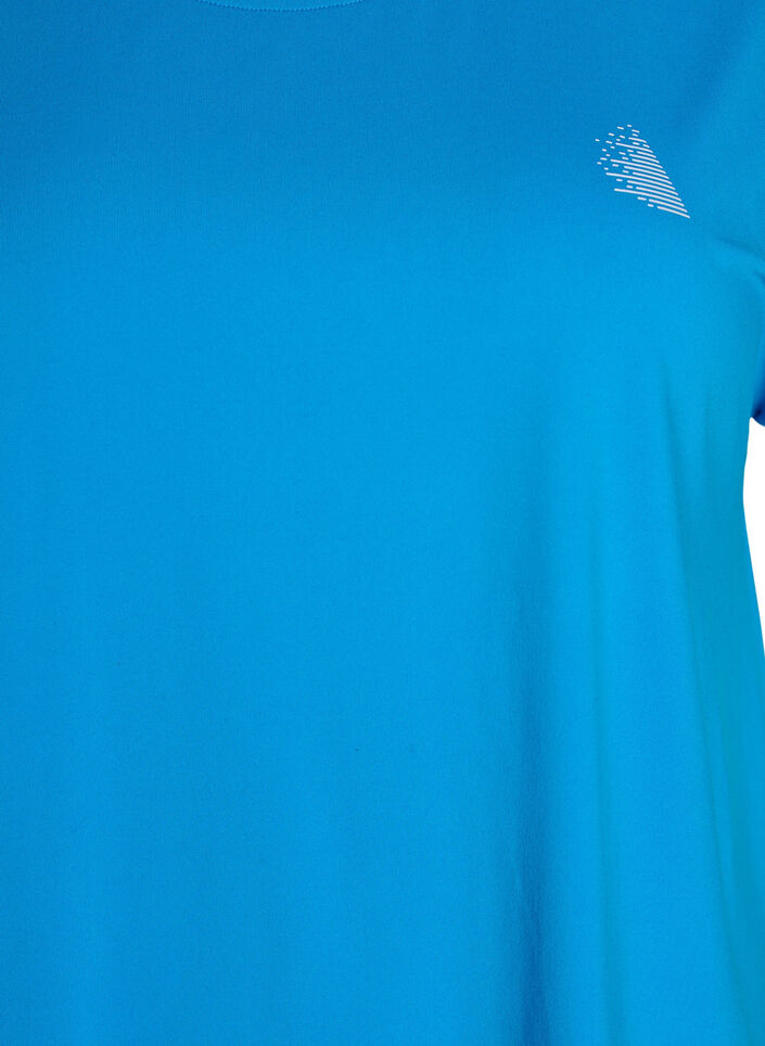 Einfarbiges Trainings-T-Shirt, Blau, Packshot image number 2