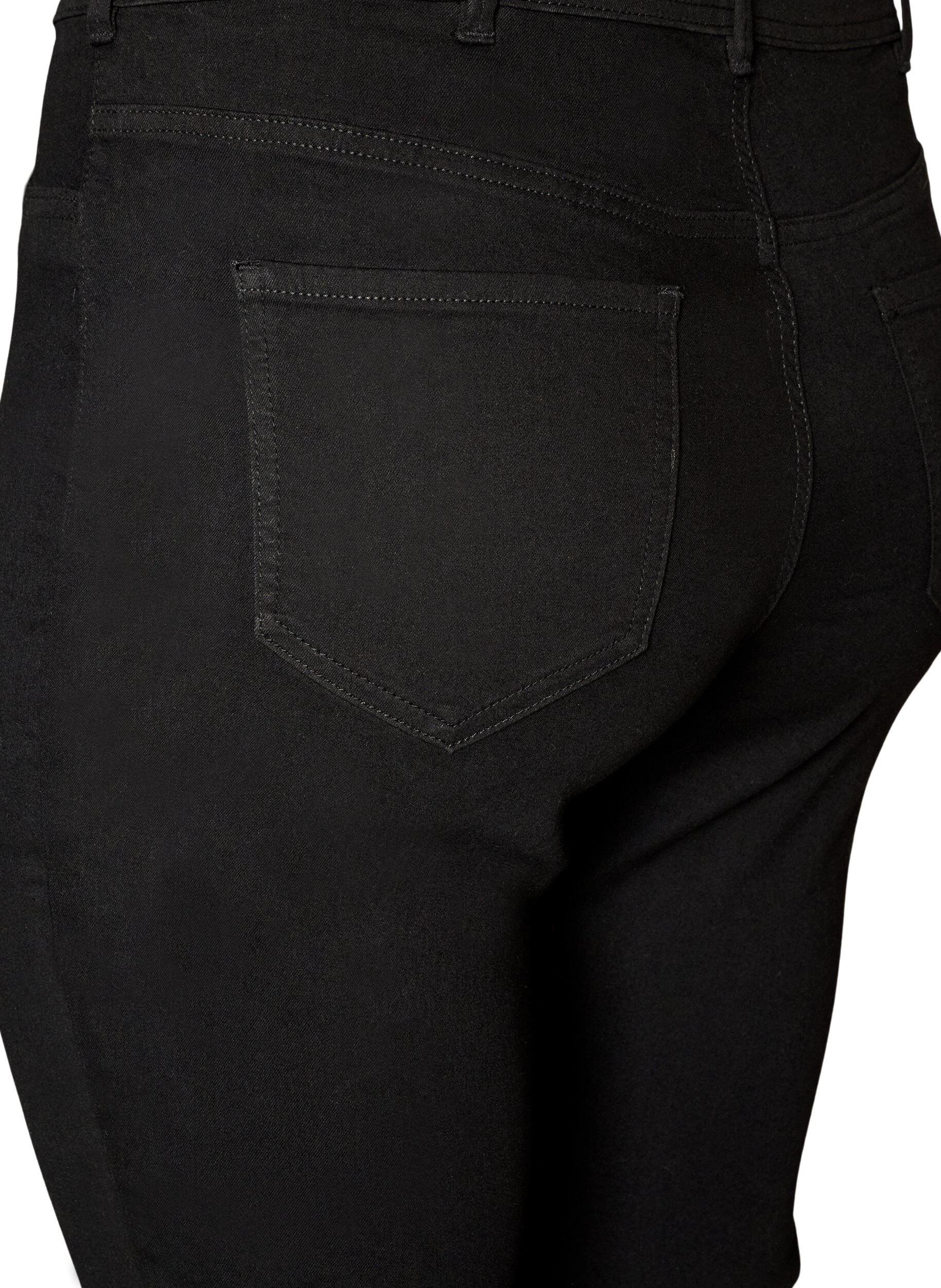 ZizziAmy Super Slim Fit Jeans mit hoher Taille, Schwarz, Packshot image number 3