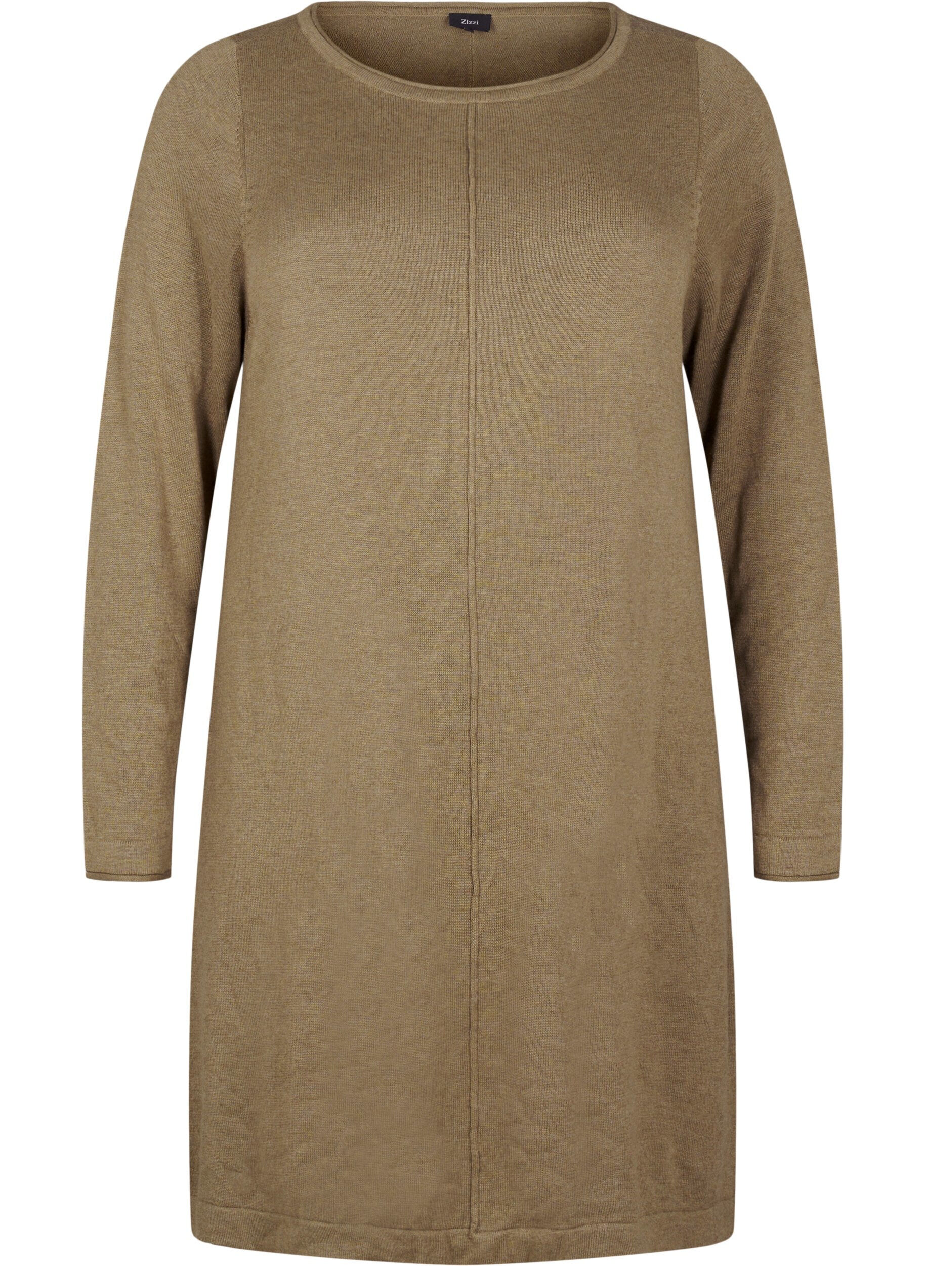 Zizzi Strickkleid aus Baumwoll-Viskose-Mischung, Gr&uuml;n, Packshot image number 0