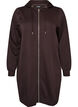 Langer Hoodie mit Rei&szlig;verschluss und Taschen, Braun, Packshot image number 0