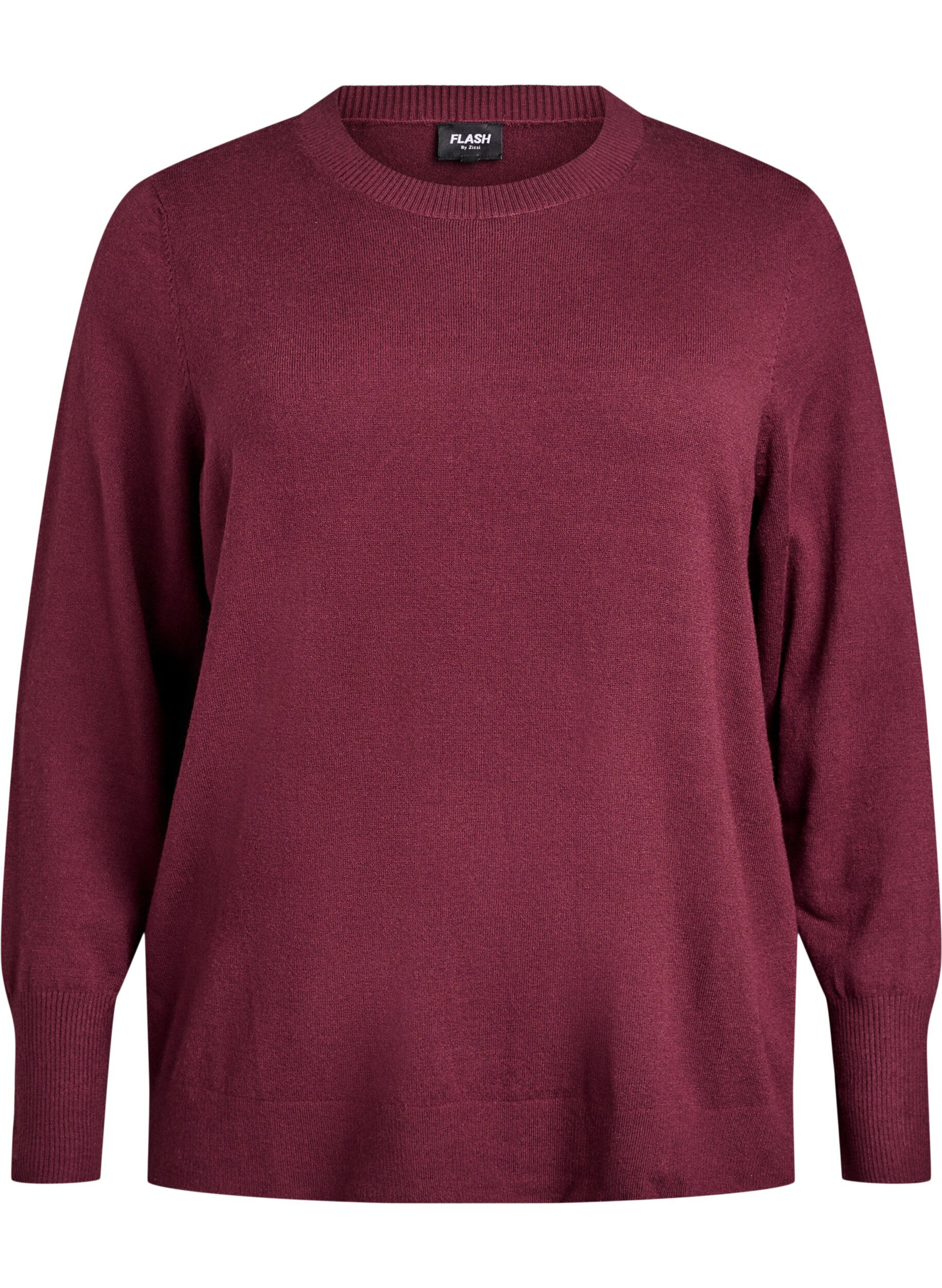 ZizziStrickpullover mit Rundhalsausschnitt, Rot, Packshot image number 0