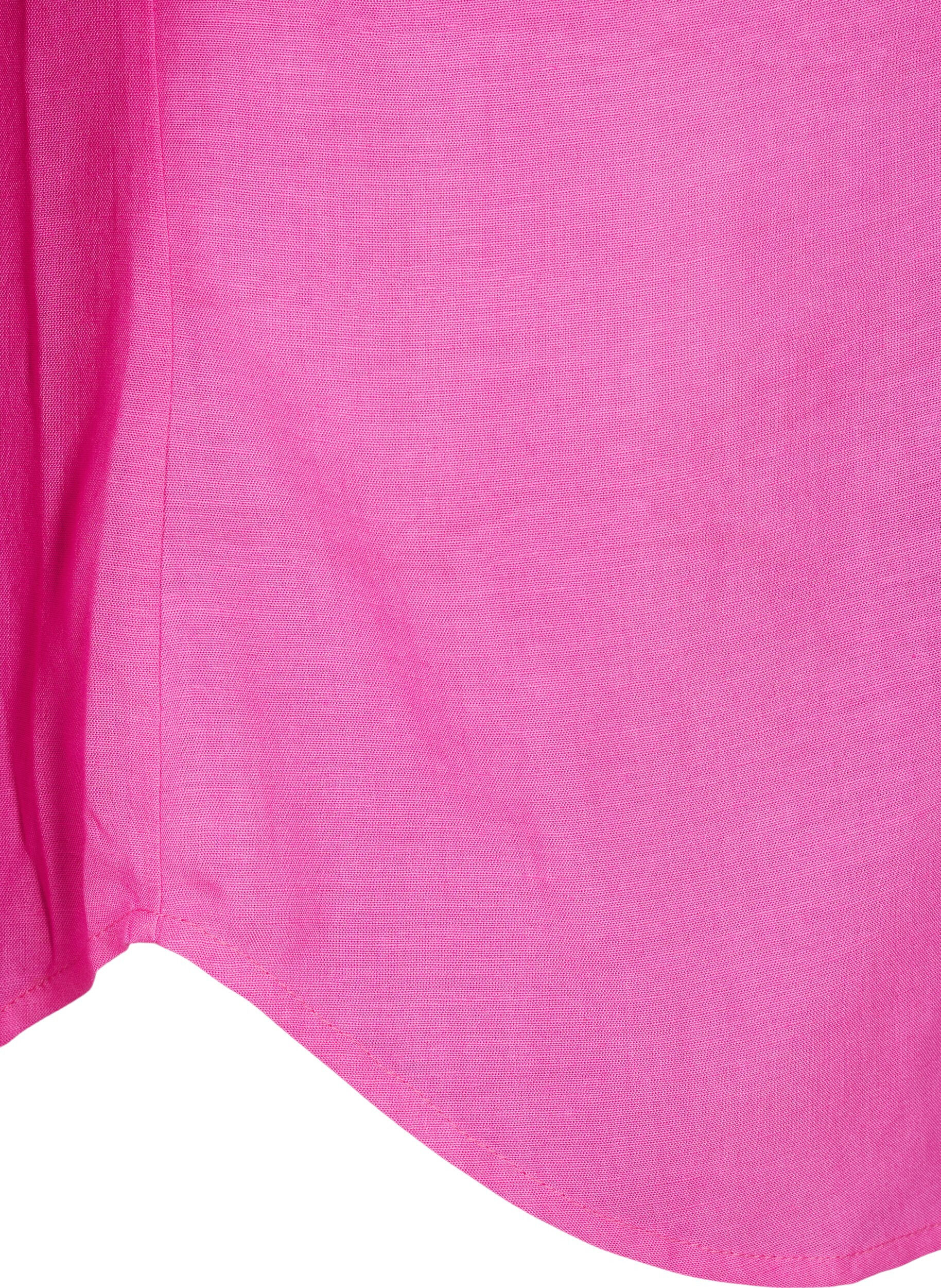 Zizzi Lange Bluse aus Leinen und Viskose, Pink, Packshot image number 3