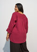 Blouse en mousseline de coton avec broderie anglaise, Rouge, Model image number 2