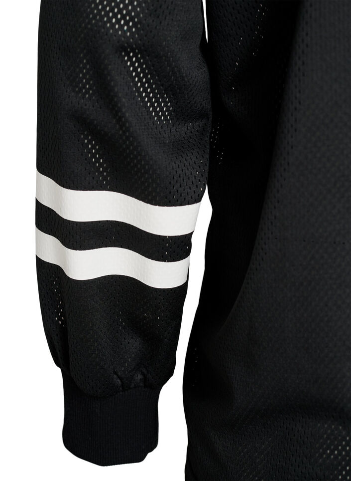 Haut sportif en maille avec imprim&eacute; texte, Noir, Packshot image number 3
