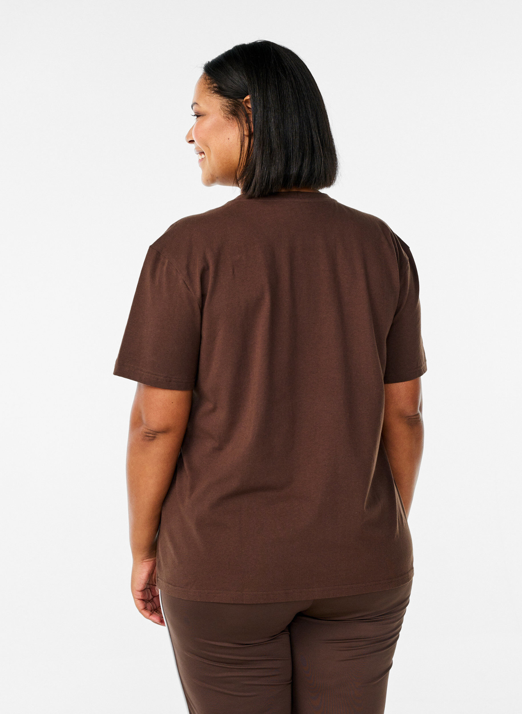 ZizziT-shirt sportif en coton biologique, Marron, Model image number 2