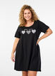 Kurz&auml;rmeliges Nachthemd aus Bio-Baumwolle, Schwarz, Model image number 0