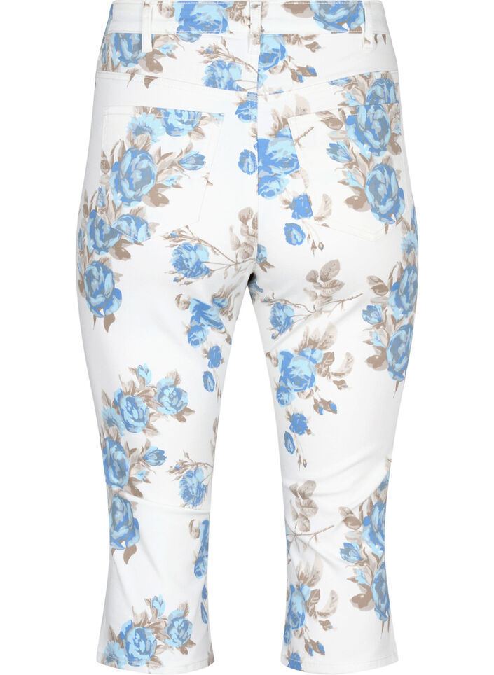 Pantacourt Amy taille haute avec imprim&eacute; floral, White B.AOP, Packshot image number 1