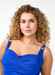 Wattierter Badeanzug mit Drapierung, Blau, Model image number 2