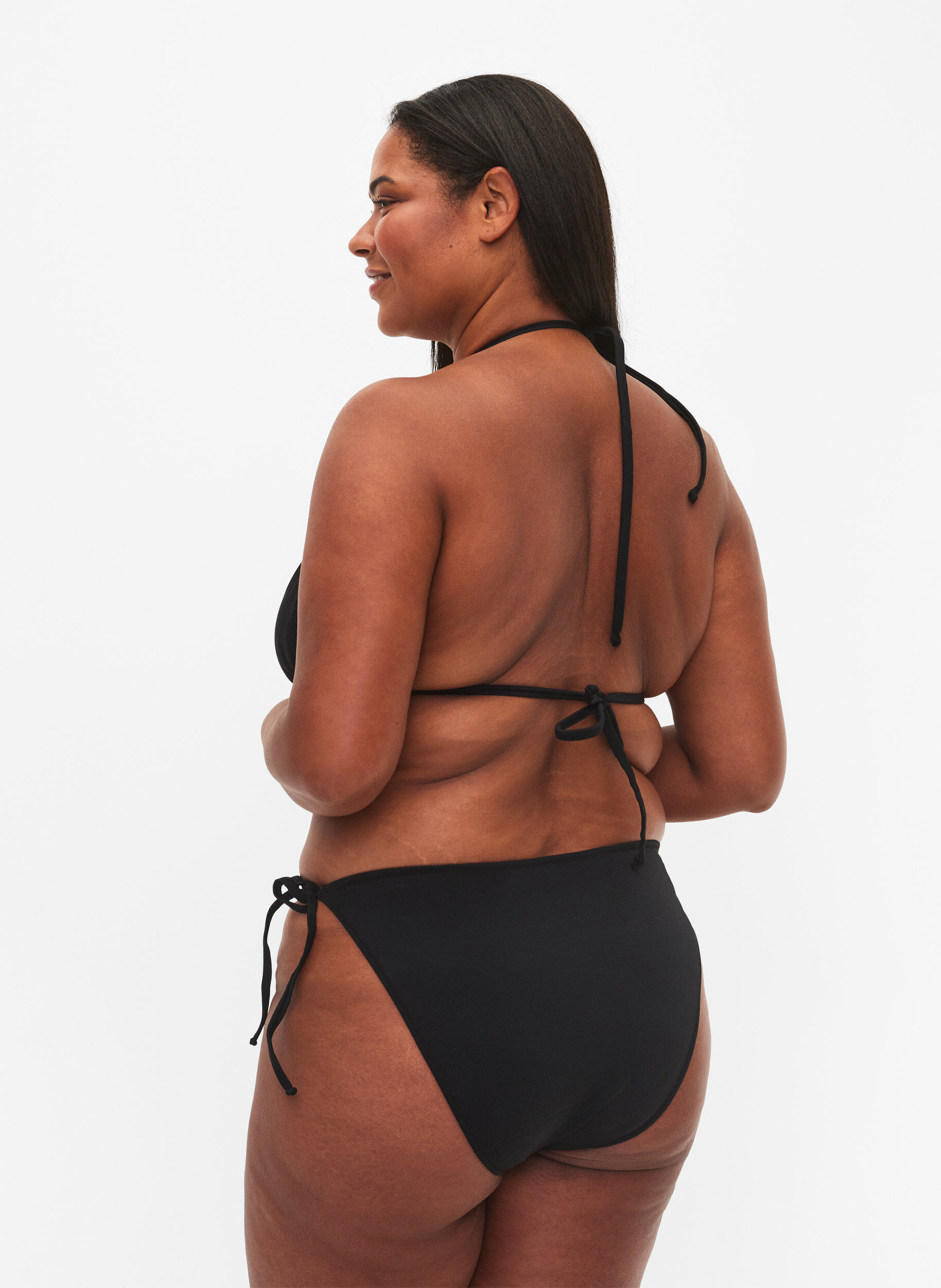 Zizzi Bas de bikini avec cordons de serrage, Black, Model image number 1