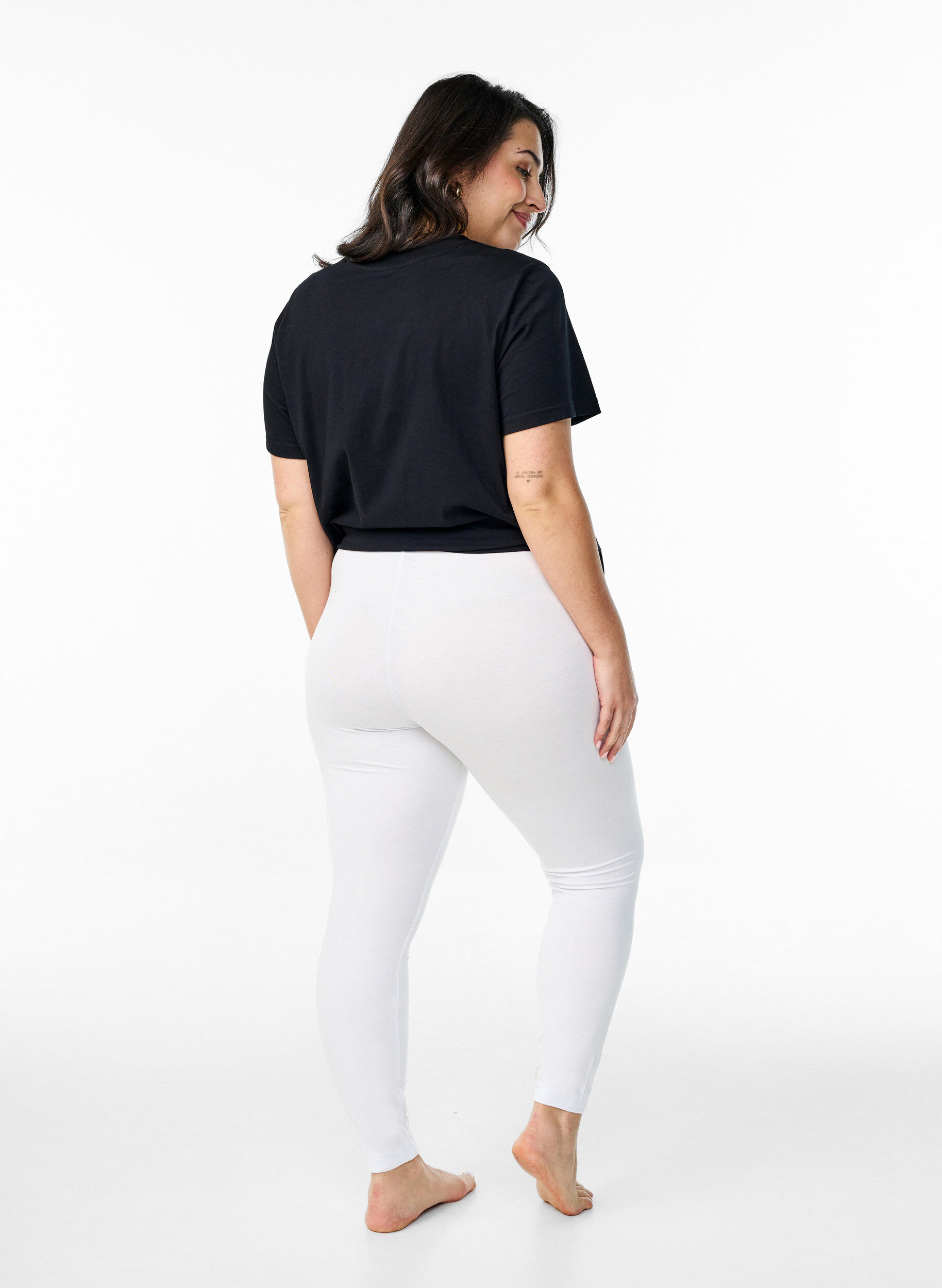 ZizziBasic-Leggings mit extra L&auml;nge, Wei&szlig;, Model image number 2