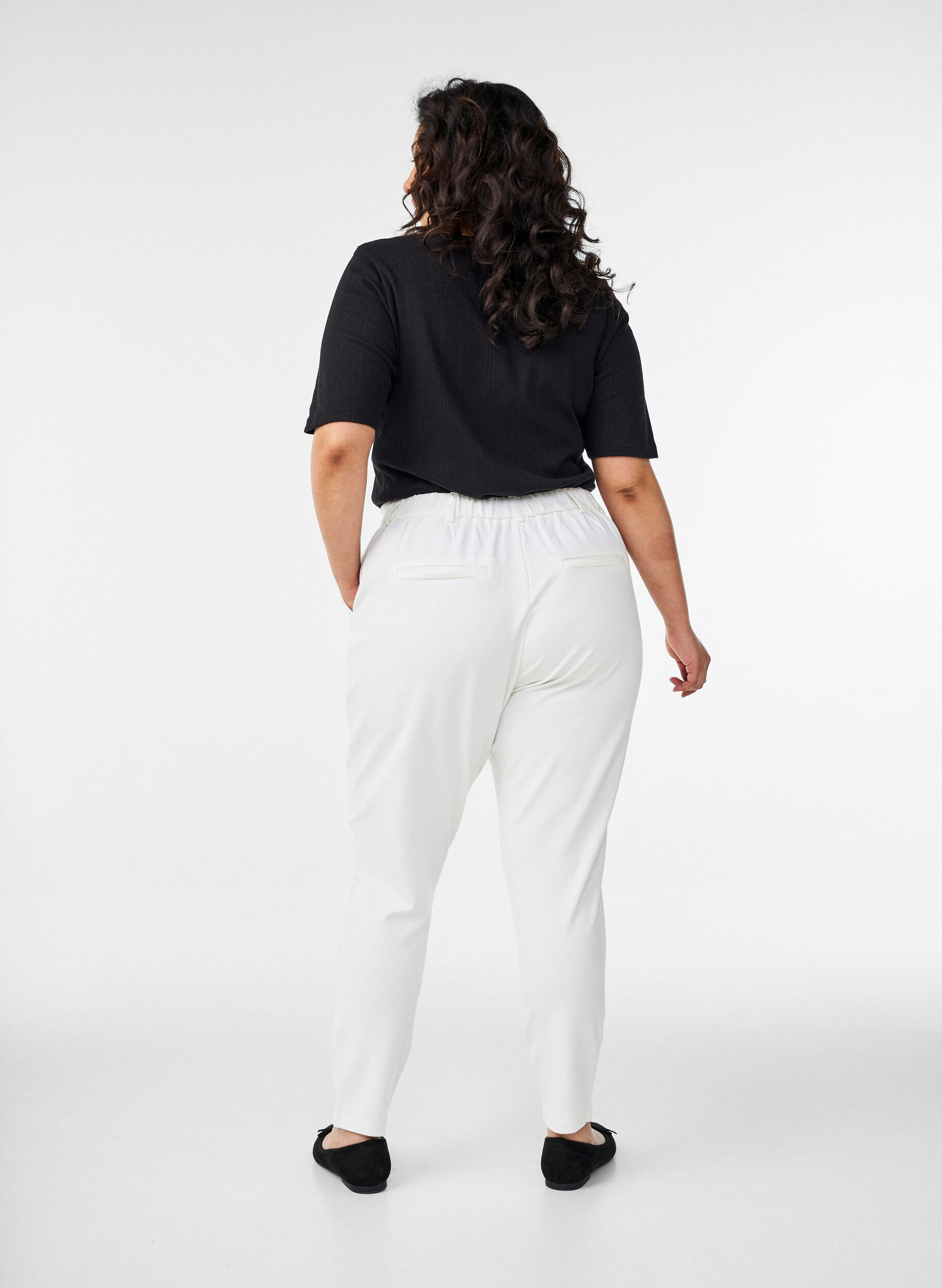Zizzi Pantalon Maddison, Blanc, Model image number 1