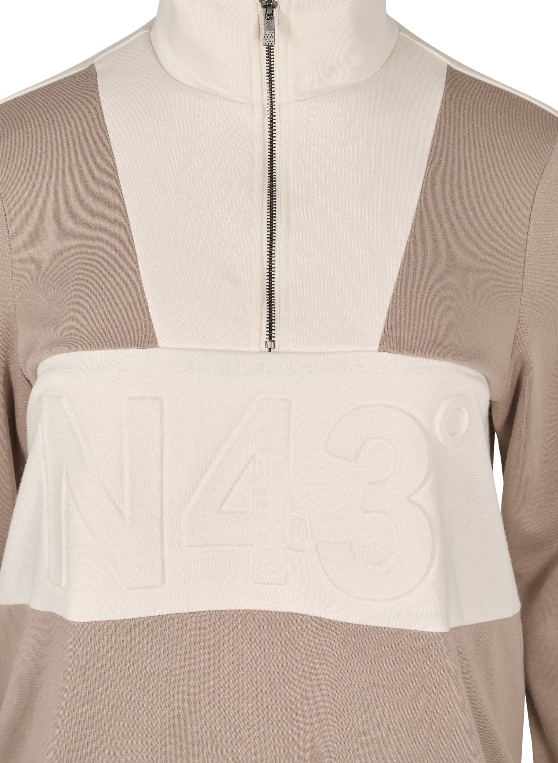 Zizzi Sweatshirt mit Colour-Block, Timber Wolf/Birch, Packshot image number 2