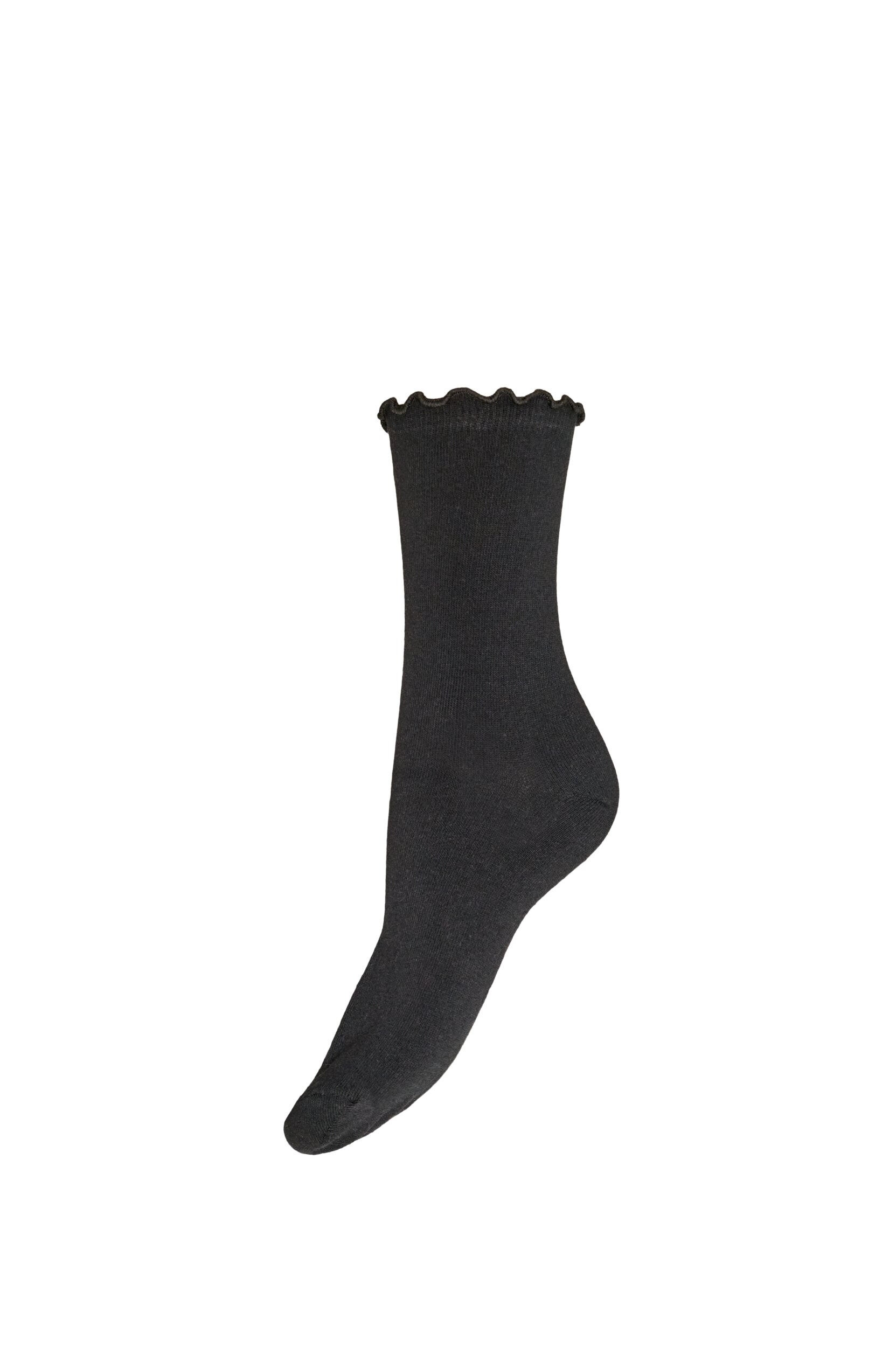 Chaussettes en coton avec bord ondul&eacute;
