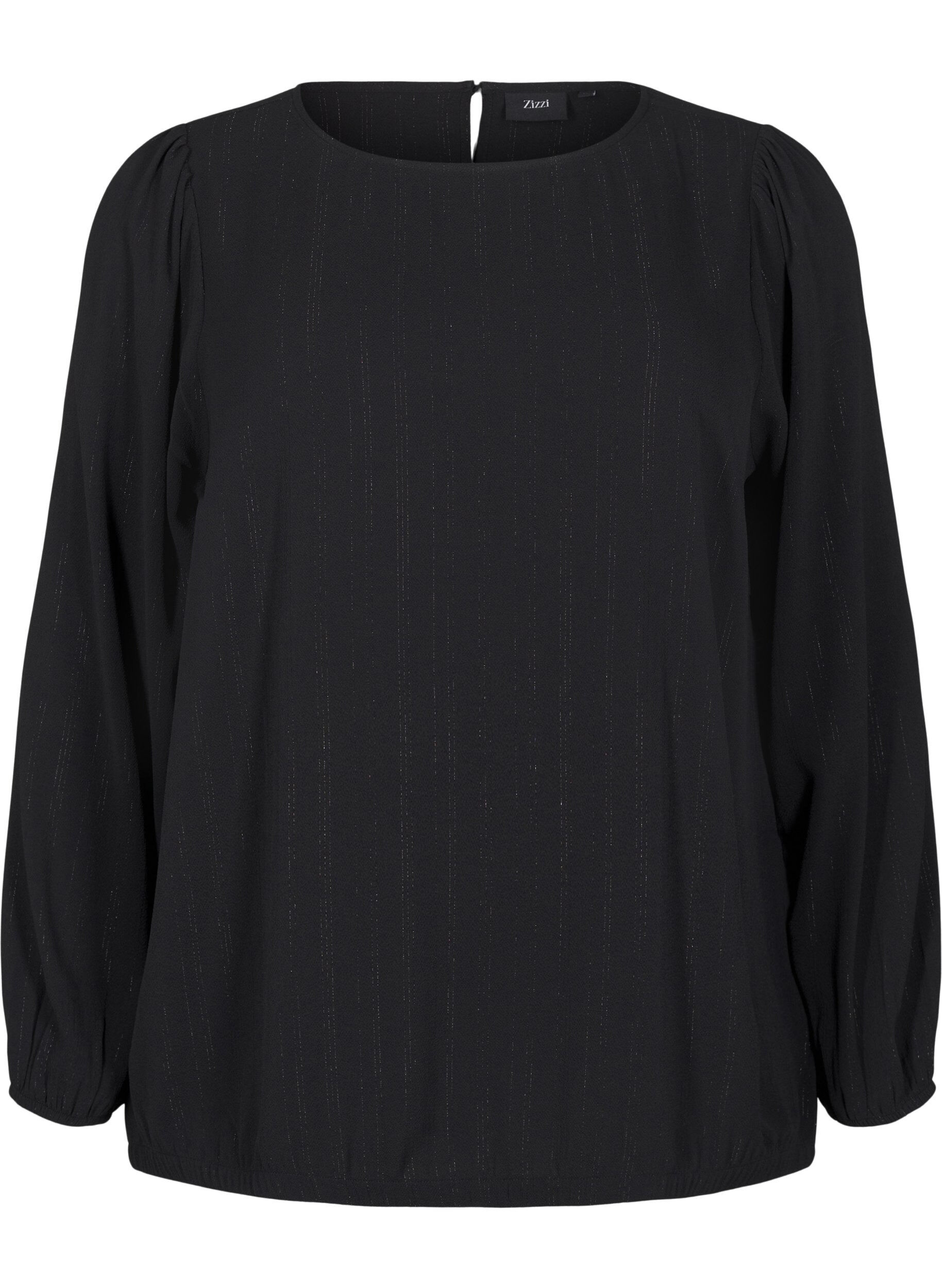 ZizziBluse mit Silberglitzer, Schwarz, Packshot image number 0