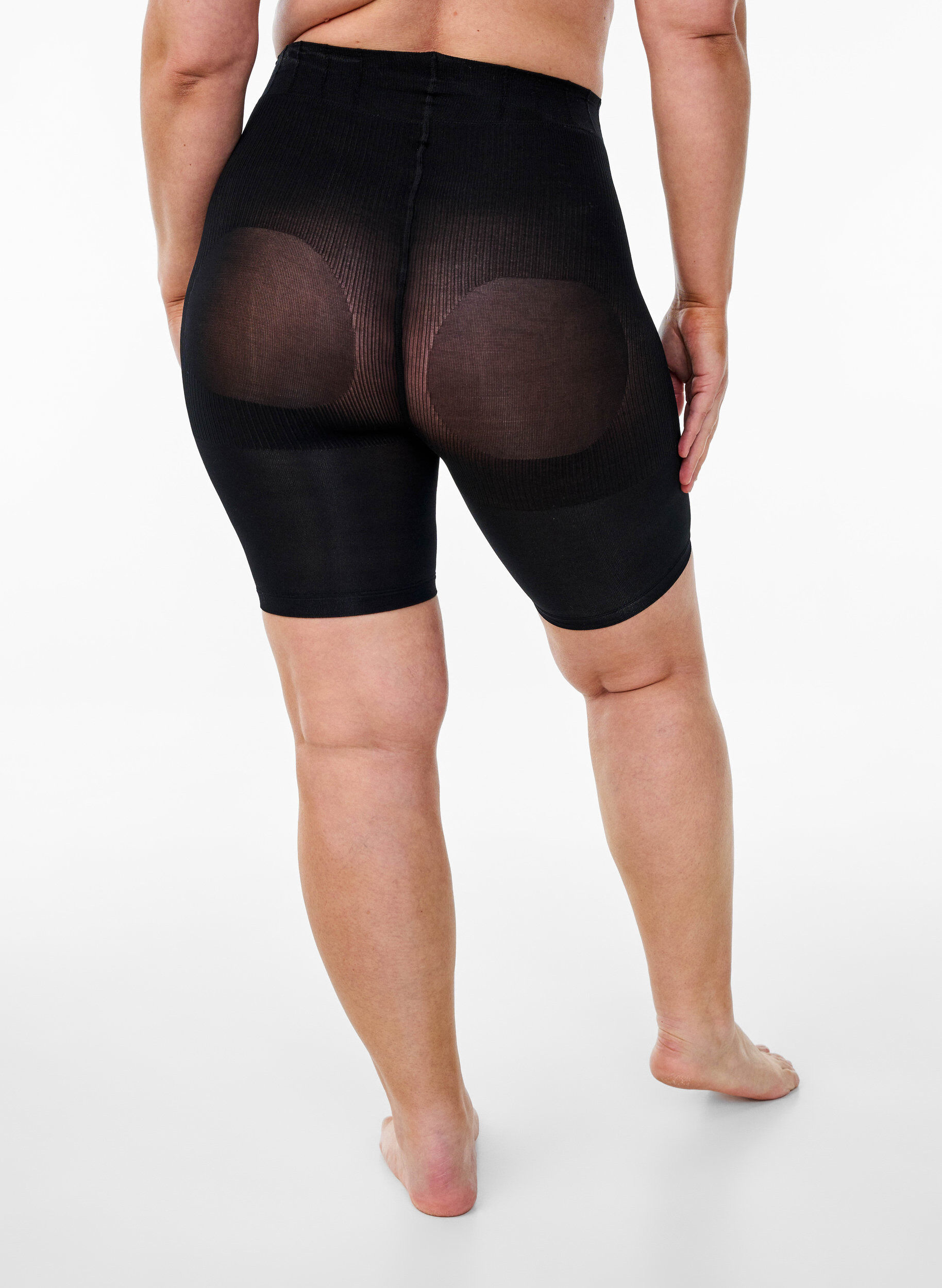 Zizzi2er-Pack Push-up-Shorts aus 60 Denier mit Shaping-Effekt, Schwarz, Model image number 1