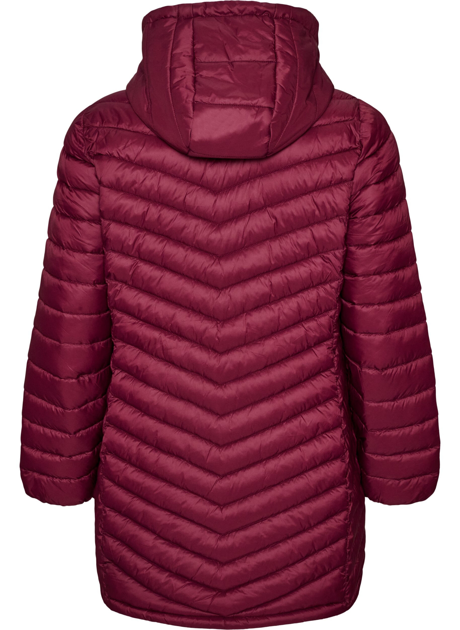 ZizziLeichte Jacke mit Taschen und abnehmbarer Kapuze, Rot, Packshot image number 1