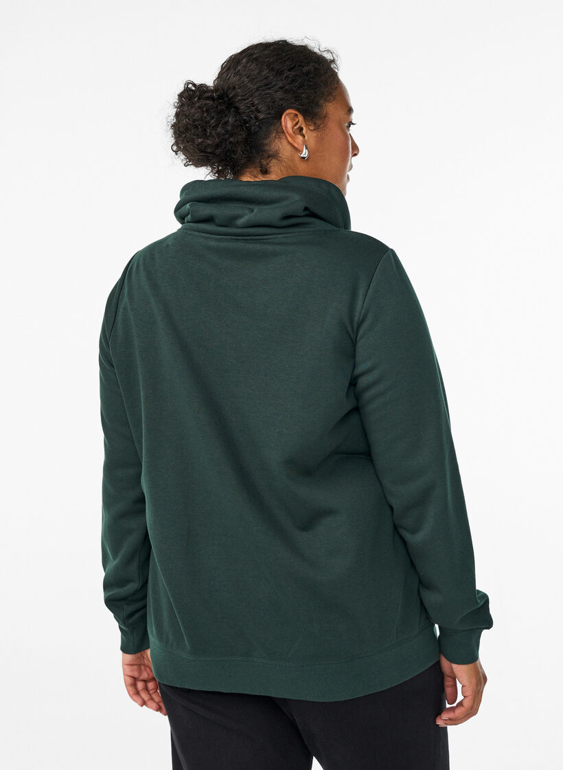 Sweatshirt mit Stehkragen und Taschen, Gr&uuml;n, Model image number 2