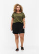 Short ample en viscose avec côtes, Black, Model image number 3