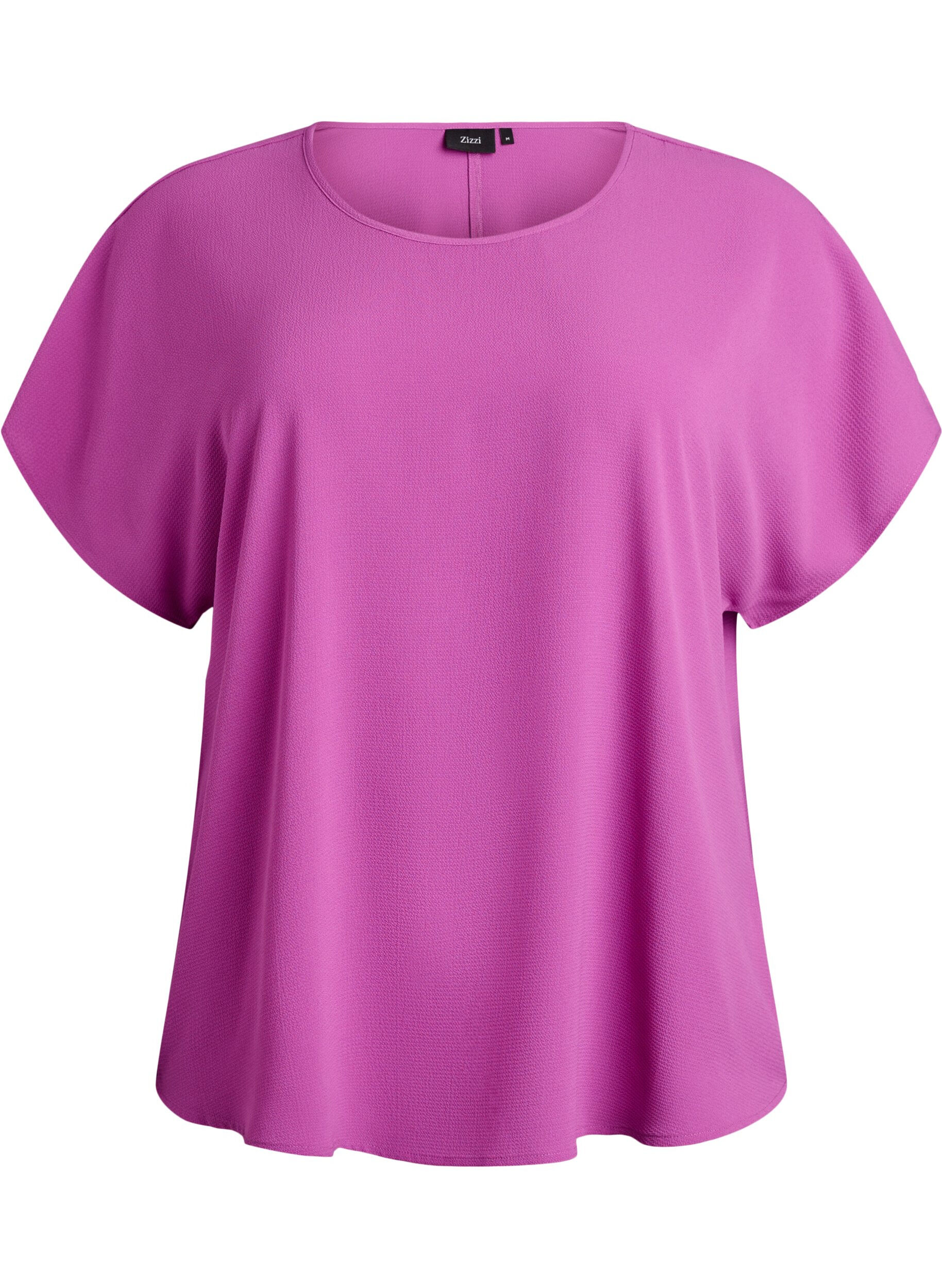 ZizziBlouse &agrave; manches courtes et encolure ronde, Violet, Packshot image number 0