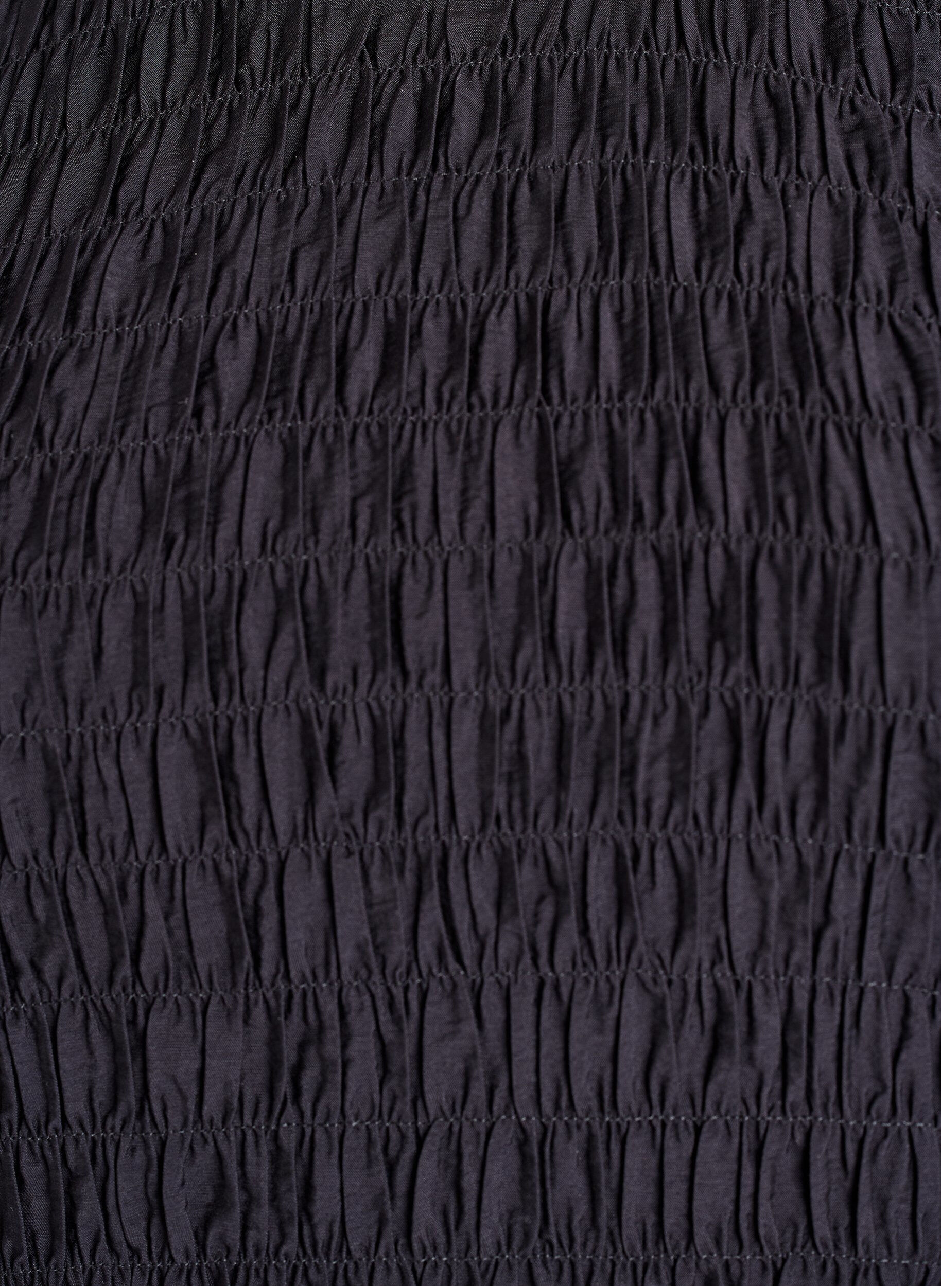 Zizzi Bluse mit Smock und langen &Auml;rmeln, Schwarz, Packshot image number 2