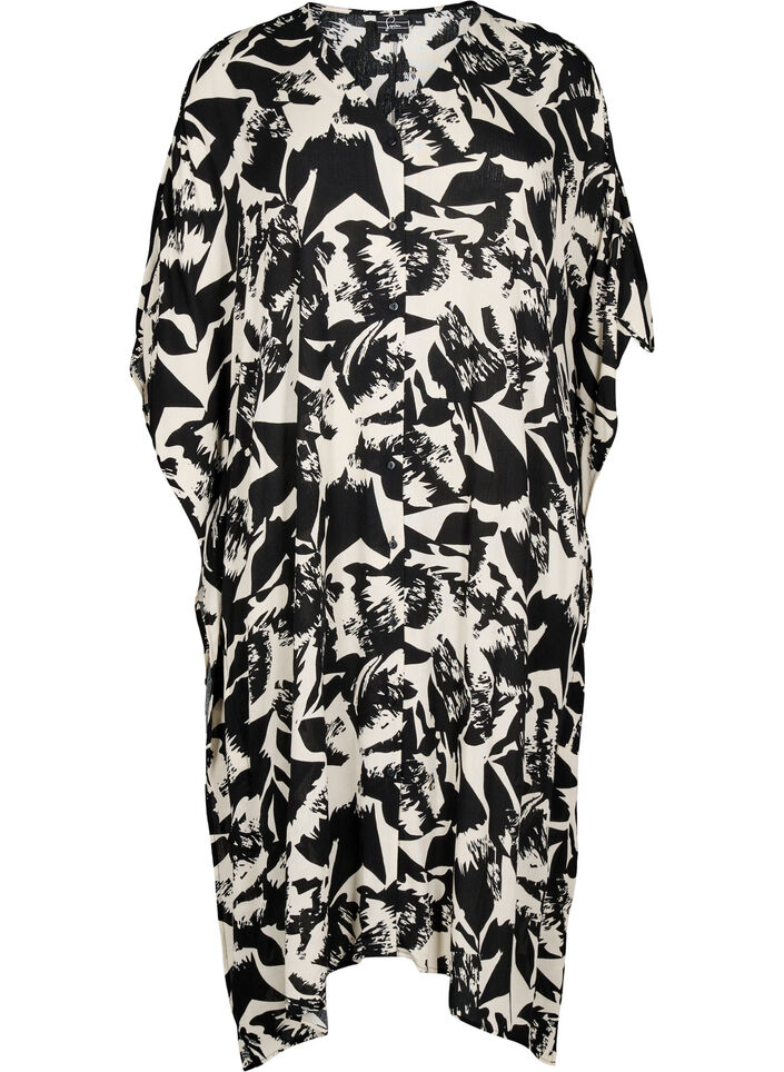 Kaftan-Strandkleid mit Kn&ouml;pfen, Beige, Packshot image number 0