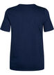 Kurz&auml;rmeliges Basic T-Shirt mit V-Ausschnitt, Blau, Packshot image number 1