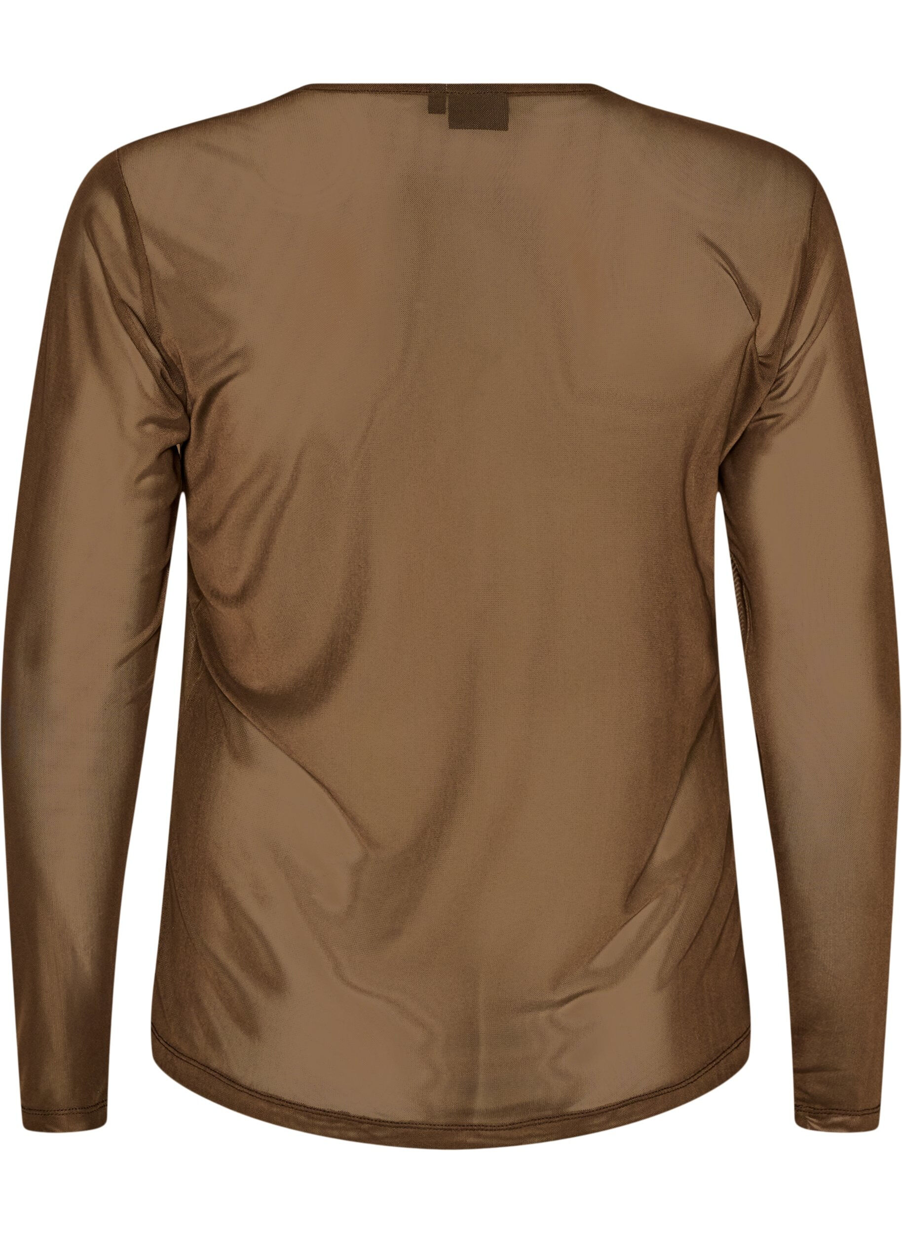 ZizziBlouse en mesh &agrave; manches longues, Marron, Packshot image number 1