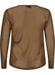 Blouse en mesh &agrave; manches longues, Marron, Packshot image number 1
