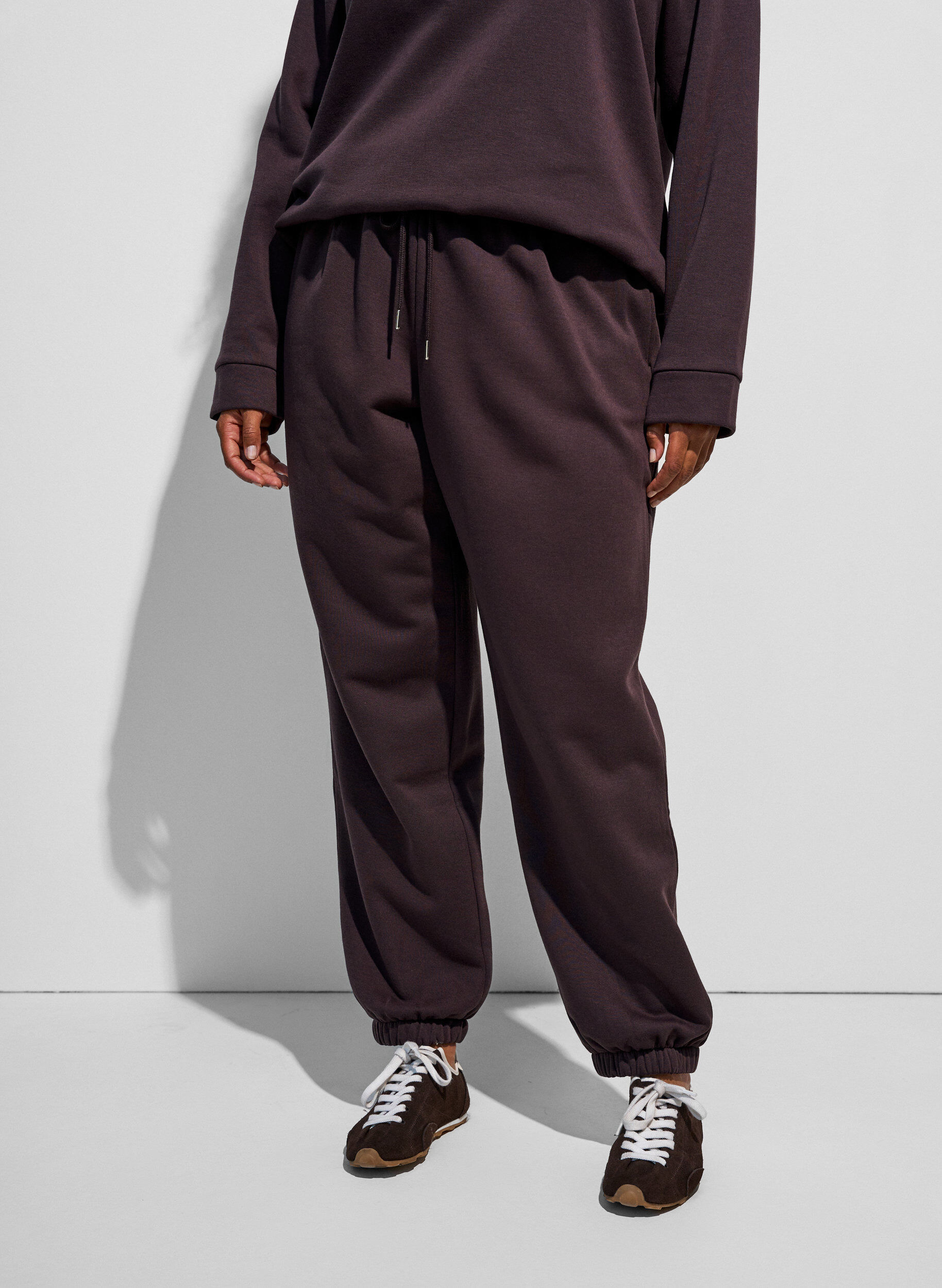 ZizziPantalon de jogging taille haute avec cordon de serrage, Marron, Model image number 3