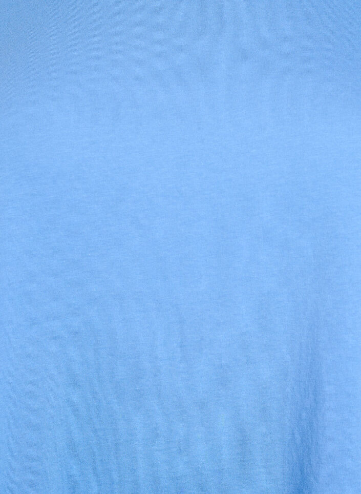 T-shirt &agrave; manches courtes en coton m&eacute;lang&eacute;, Bleu, Packshot image number 2