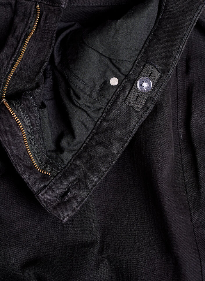 Jeans mit weitem Bein und hohem Bund, Schwarz, Packshot image number 3