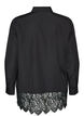 Chemise ample avec une large bordure en dentelle, Noir, Packshot image number 1