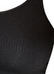 Nahtloser gerippter Sport-BH, Schwarz, Packshot image number 3