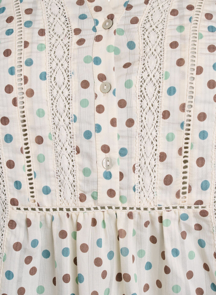 Blouse imprim&eacute;e &agrave; manches 1/2, Blanc, Packshot image number 2