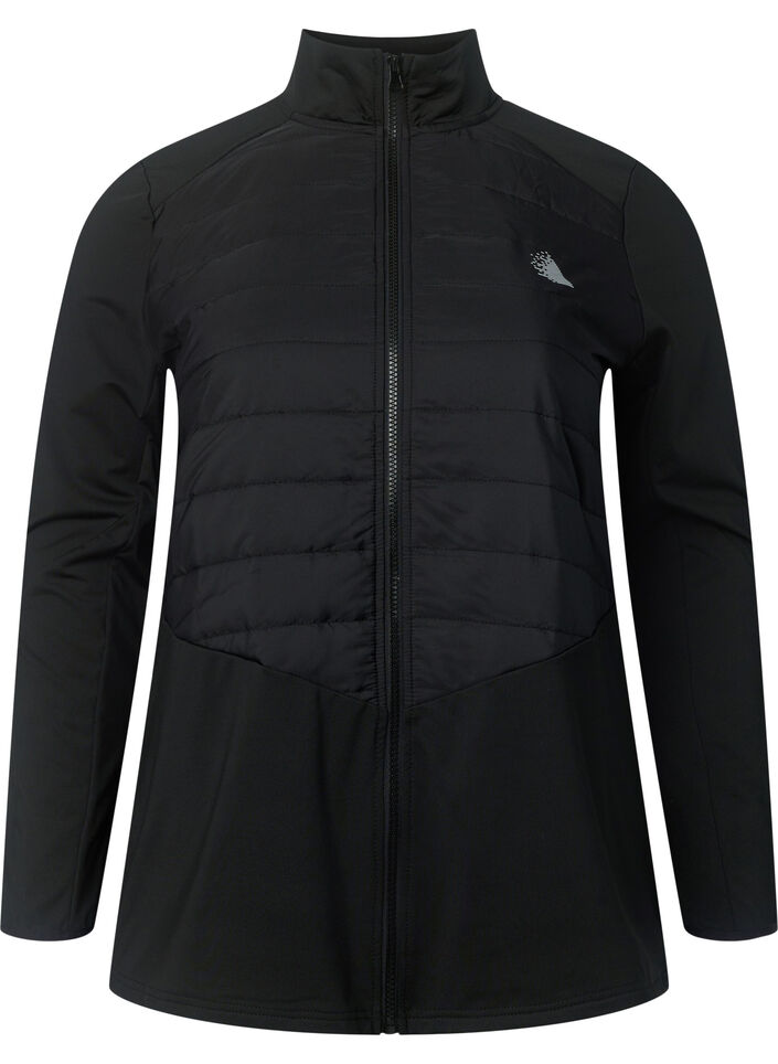 Sport-Cardigan mit Steppung und Reißverschluss, Black, Packshot image number 0